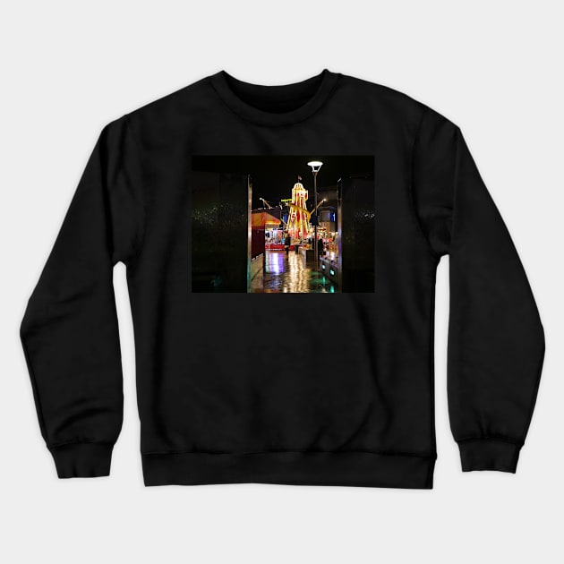 Festival lights in Christmas market Crewneck Sweatshirt by fantastic-designs